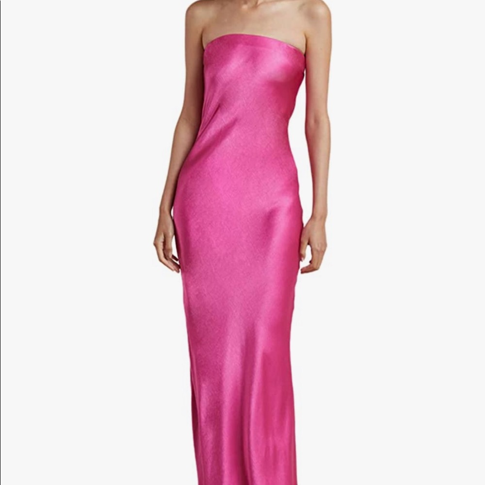 Strapless silk gown